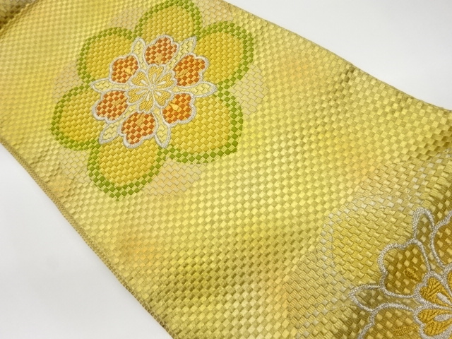 リサイクル　華紋模様織出し袋帯